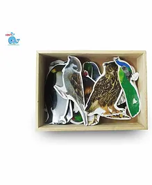 HNT Kids Wooden Magnetic Birds With Name - 10 Pieces