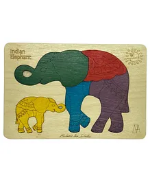 Ekoplay Indian Elephant Board Wooden Puzzle Multicolour - 5 Pieces