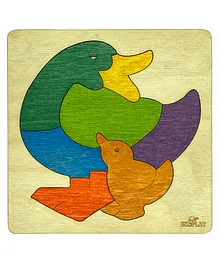 Ekoplay Quack Duck Cow Wooden Board Puzzle Multicolour - 7 Pieces