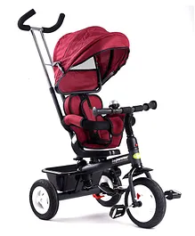 Baybee 3 In 1 Sportz Tricycle With Canopy & Storage Basket - Red
