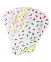 baby wish Triple Layered Premium Absorbent Large Organic Cotton Burp Cloth Pack of 4 - Multicolour
