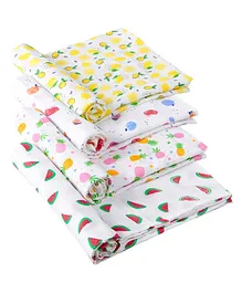 babywish Organic Cotton Muslin Swaddle Wrapper Pack of 4 - Multicolor