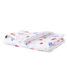 babywish Organic Cotton Muslin Swaddle Wrapper Garden Print - Multicolor