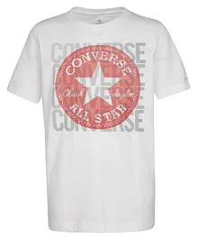Converse All Star Print Half Sleeves Tee - White