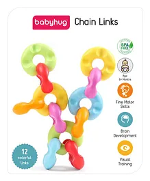 Babyhug C Shaped Chain Links Multicolor - 12 Pieces
