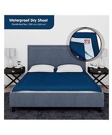 BeyBee Waterproof Rubber Sheet Double Bed Size 260cm X 200cm - Dark Sea Blue