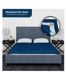 BeyBee Waterproof Rubber Sheet Double Bed Size 260cm X 200cm - Dark Sea Blue