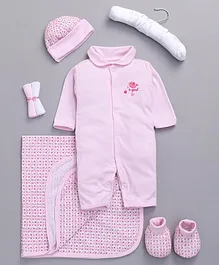 Mee Mee Infant Clothing Gift Set Bird Embroidery Pack of 7 - Pink & White