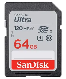 SanDisk Ultra SDXC UHS-I Card 64GB for DSLR Cameras - Silver