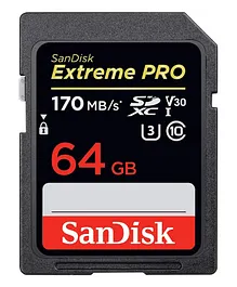 SanDisk 64GB Extreme PRO SDXC UHS-I Camera Memory Card - Black