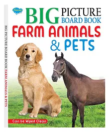 Farm Animals & Pets Wipe and Clean Picture Board Book - English