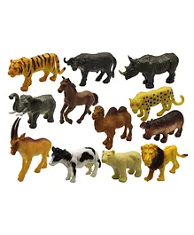 SVE Mini Wildlife Animals Toy Set Pack of 12 (Colour May Vary)