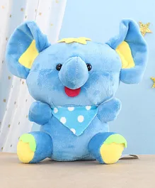 Toytales Hanging Flora Elephant Shaped Soft Toy Blue - Height 18 cm (Color May Vary)