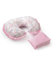 Fancy Fluff Organic Feeding Pillow With Reclining Support Pillow - Multicolour