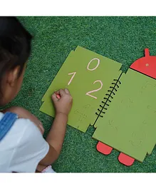The Funny Mind Android Shaped Wooden Reusable and Traced Math Writing Practice Chalk Book For Kids and Pre Learner - English