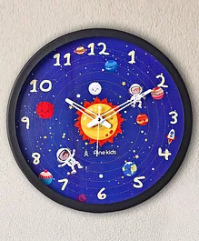 Pine Kids Solar Wall Clock - Blue & Black 