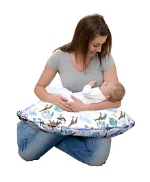 Elementary 100% Cotton Portable Nursing & Feeding Pillow Jungle Safari Print - Multicolour
