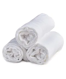 Elementary Organic Cotton Muslin Swaddle Wraps Pack of 3 - White