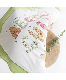 Yellow Doodle Reversible Comfort Quilt - Green