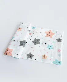 Yellow Doodle Twinkly Stars Organic Luxury Swaddle- Grey