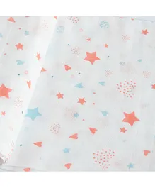 Yellow Doodle Organic Cotton Swaddle Wrappers - Pink