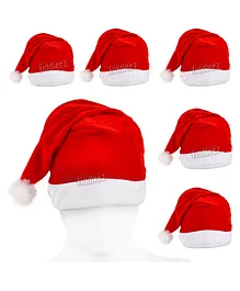 Fiddlerz Christmas Santa Claus Cotton Cap Pack of 2 - Red