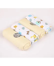 Owen Multi Prints Receiving Flannel Blanket Pack of 4 - Yellow