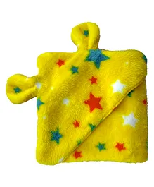 GOCHIKKO Ultra Soft Hooded Blanket Wrapper Star Print - Yellow