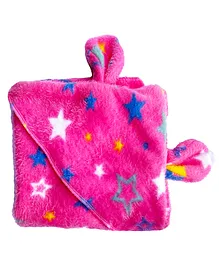 GOCHIKKO Ultra Soft Hooded Blanket Wrapper Star Print - Pink