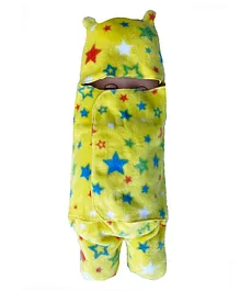 GOCHIKKO Hooded Star Printed Wearable Blankets - Yellow