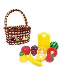 Webby Realistic Sliceable Fruits Cutting Play Toy Set of 10 - Multicolor