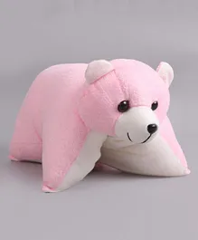 IR Teddy Soft Toy Cum Pillow Pink & White - Height 15 cm