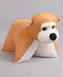 IR Monkey Pillow Cum Soft Toy Brown & White - Height 15 cm