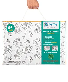 PepPlay Vehicle Series Doodle Placemats Set With Markers - Multicolour