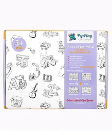 PepPlay My First Educational Set Doodle Placemats Set With Markers - Multicolour