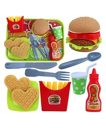 Brown Boss Kids Fast Food Pretend Play Set 15 Pieces - Multicolor