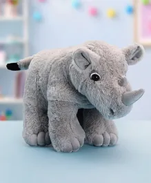 Babyhug Little Rhino Soft Toy Grey - Length 30 cm