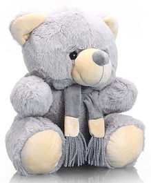 Babyhug Plush Teddy Bear with Muffler Soft Toy Grey - Height 40 cm