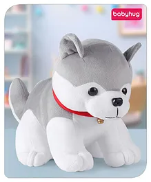 Babyhug Husky Dog Soft Toy Grey - Height 35 cm
