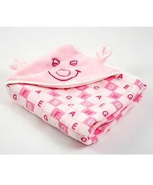 BABYZONE ABCD Printed Fleece Blanket - Pink