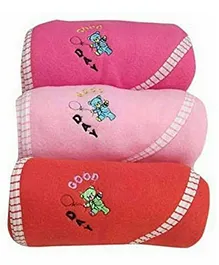 BABYZONE Soft Fabric Winter Wear Blankets Pack of 3 - Multicolor