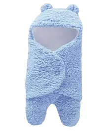 BABYZONE Soft Fabric Winter Wear Poncho Style Blanket - Blue 