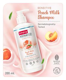 Babyhug Advanced Sensitive Peach Milk Shampoo No Tear Formula Suitable For Newborn Baby - 200 ml 