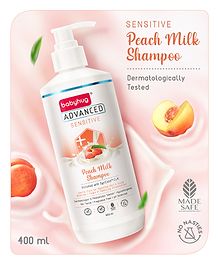 Babyhug Advanced Sensitive Peach Milk Shampoo No Tear Formula Suitable For Newborn Baby - 400 ml 