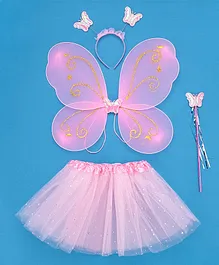 Babyhug Butterfly Wings and Costume Set Free Size - Light Pink 