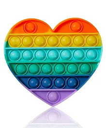 Enorme Heart Shape Pop Bubble Stress Relieving Silicone Pop It Fidget Toy - Multicolor
