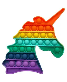 Enorme Unicorn Shape Pop Bubble Stress Relieving Silicone Pop It Fidget Toy - Multicolor