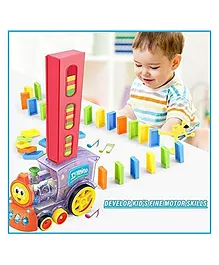 SmartCraft Domino Train Rally Electric Toy Set wity Bulding Blocks Multicolor - 60 Pieces (Battery Included)
