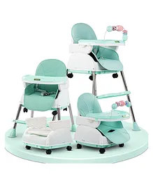 Baybee 4 in 1 Nora Convertible Feeding High Chair Cum Booster seat With Adjustable Height - Green