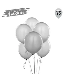 NHR Latex Balloons with Metallic Finish Silver - Pack of 50